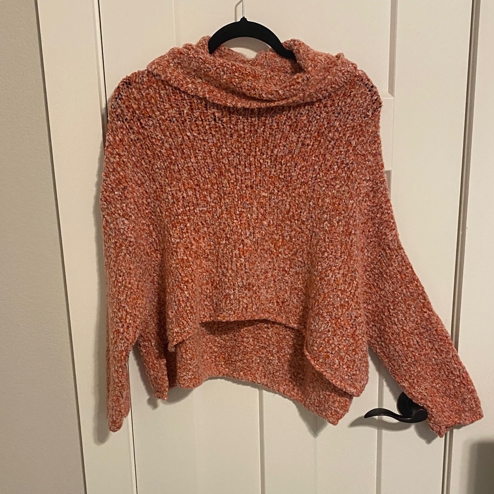 Free People Warm Orange Turtleneck Sweater
